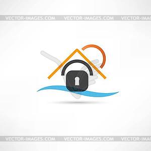 Castle house abstraction icon - vector clip art