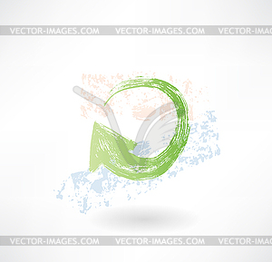 Brush green update aroow icon - vector clip art