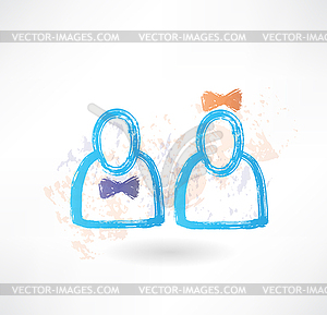 Abstract picture with couple - vector clip art