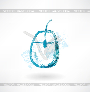 Pc mouse grunge icon - vector clipart