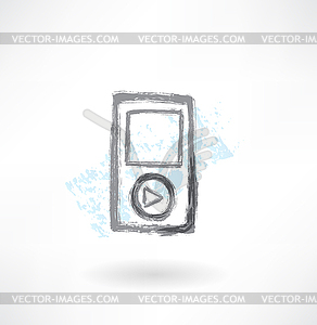 Music player grunge icon - vector EPS clipart