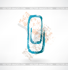 Clip grunge icon - vector image