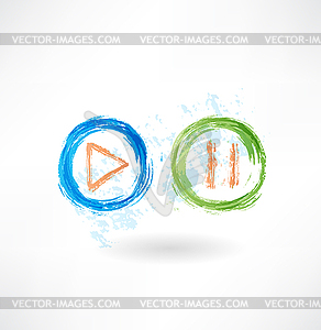 Buttons grunge icon - vector clipart