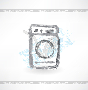 Washing machine grunge icon - vector clipart