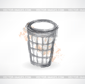 Bin grunge icon - vector EPS clipart