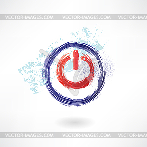 Brush icon with red off button - vector image