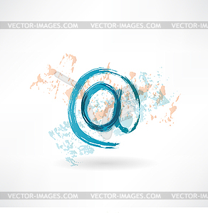 E-mai grunge icon - vector clipart