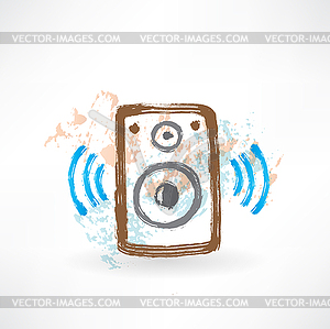 Music speakers grunge icon - vector clip art