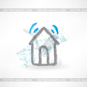 House grunge icon - royalty-free vector clipart