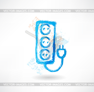 Socket grunge icon - vector clipart