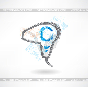 Dryer brush icon - vector clip art