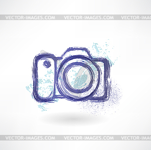 Camera grunge icon - color vector clipart