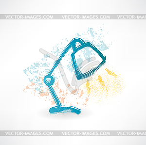 Lamp grunge icon - vector image