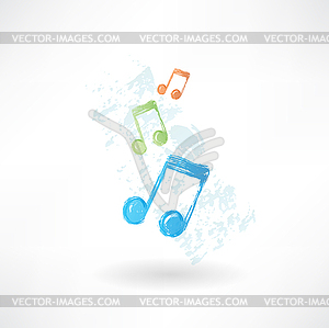 Color music grunge icon - vector clip art