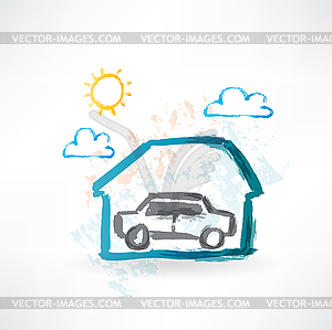 Garage grunge icon - vector clipart