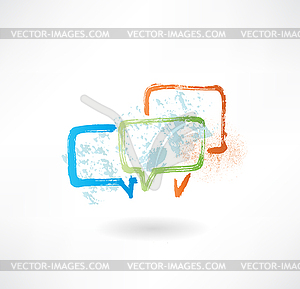 Coloured speech bubbles. Brush icon - vector clipart