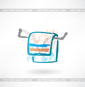 Towel grunge icon - vector image