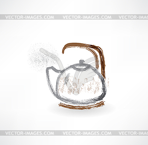 Kettle grunge icon - vector clipart