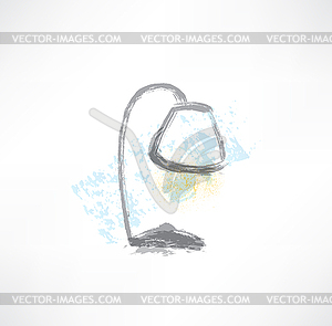 Table lamp grunge icon - royalty-free vector image