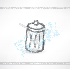 Garbage grunge icon - vector image