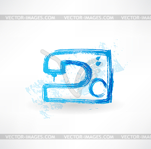 Sewing-machine grunge icon - vector image