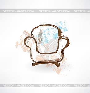 Chair grunge icon - vector image