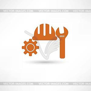 Orange setting icon - vector clipart