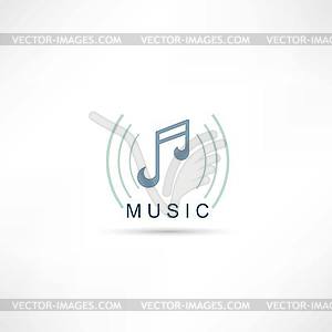 Music symbol icon - vector clip art