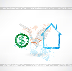 House money grunge icon - vector image