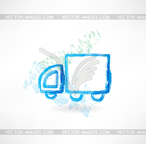 Trucking grunge icon - vector image