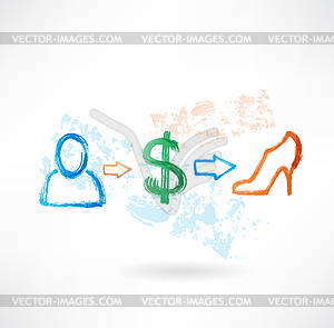 Buy shoes grunge - vector clipart