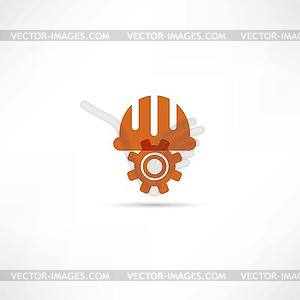 Orange setting buttons icon - vector image