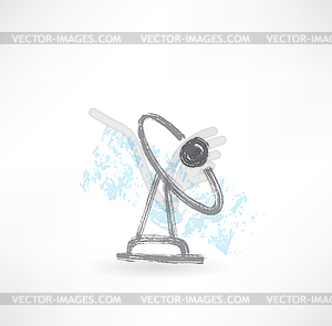 Tv antenna grunge icon - vector clip art