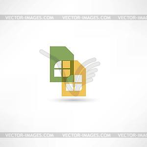 Two sim cards icon - vector image