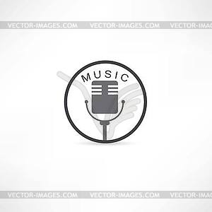 Mic grunge icon - vector clip art