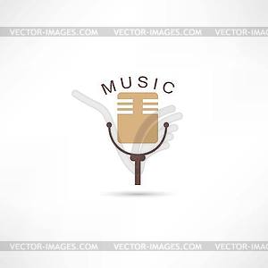 Studio mic grunge icon - vector clipart