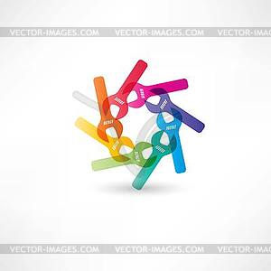 Color circle wrench icon - vector EPS clipart