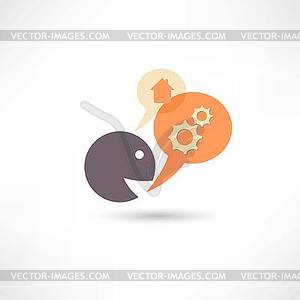 Helper gear and home icon - vector image