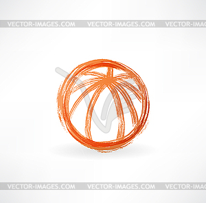 Basketball ball grunge icon - vector clipart / vector image