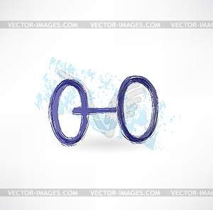 Штангой значок гранж - векторное изображение клипарта