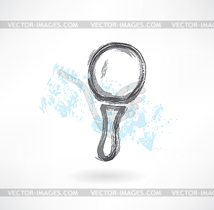 Magnifying grunge icon - vector image