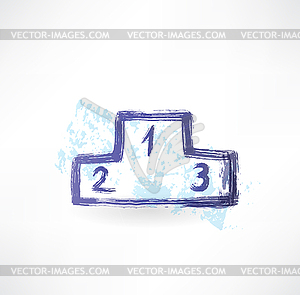 Winner places grunge icon - vector clipart