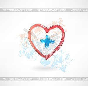 Cardiology grunge icon - royalty-free vector image