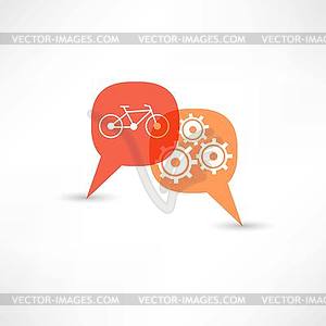 Repair bicycle - vector clipart