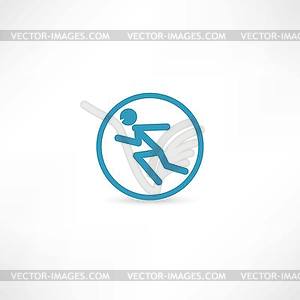 Man running in circle - vector clipart / vector image