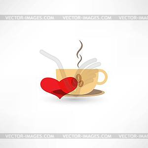 Coffee love icon - color vector clipart