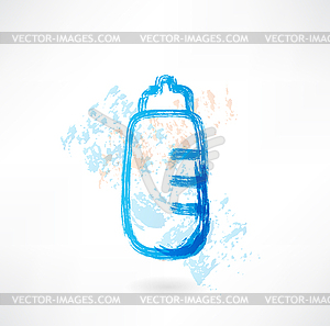 Baby bottle grunge icon - vector clipart