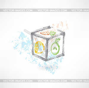 Kid`s block grunge icon - vector image