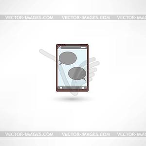 Message on phone - vector image