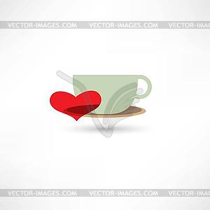 Love hot drinks - vector clip art